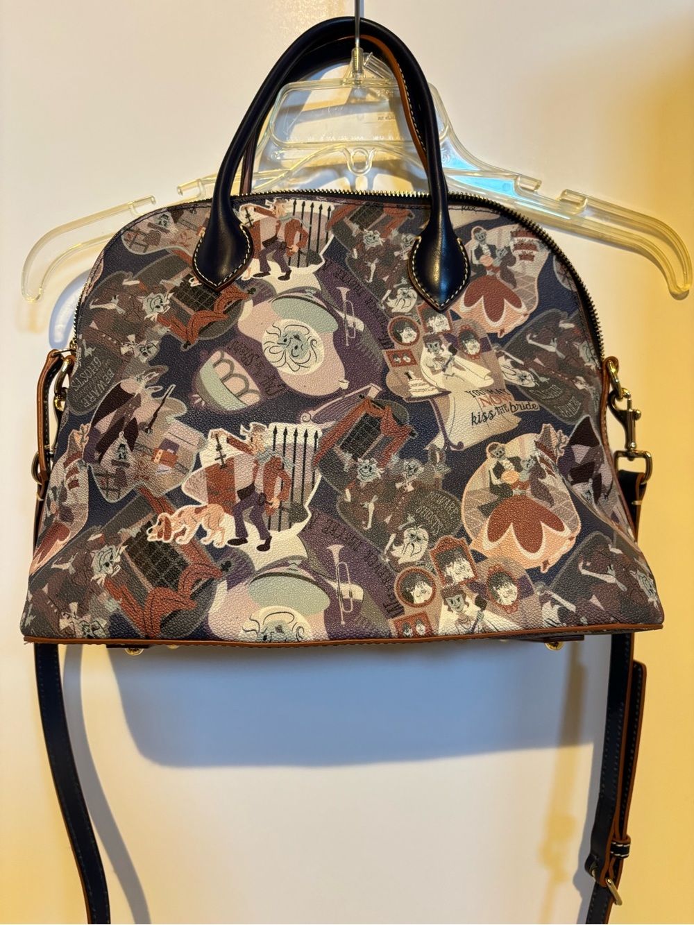 Dooney & Bourke Haunted Mansion Satchel with Navy Trim - Picture 2 of 13